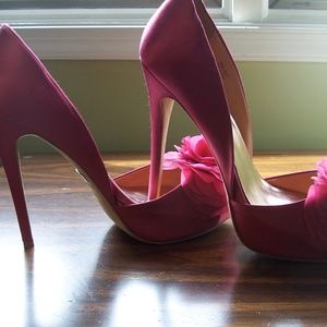 Badgley Mischa  Platform  Open Toe  Rose Heels Size 10